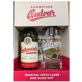 Budweiser Budvar bottle and glass gift set