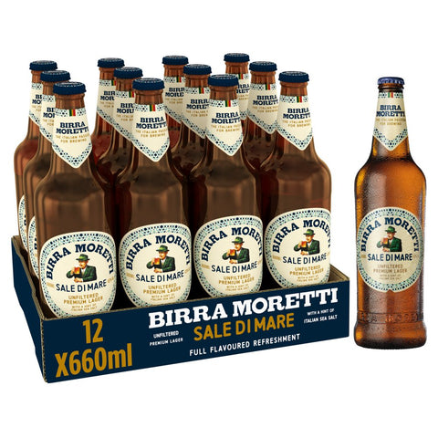 Birra Moretti Sale Di Mare Unfiltered Lager Beer Bottle 12 x 660ml