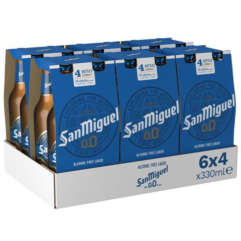 San Miguel 0,0% Alcohol Free Lager Beer 24 x 330ml Bottles