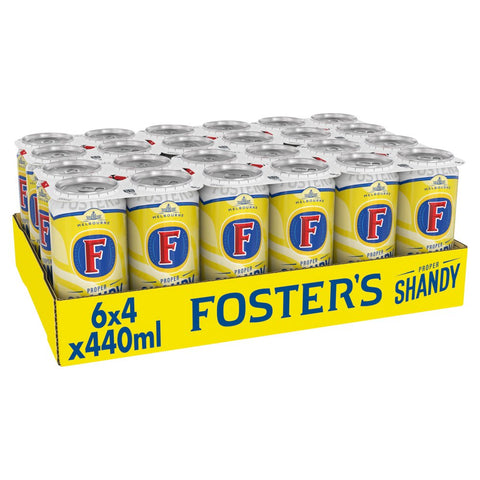 Fosters Proper Shandy Lager Beer 24 x 440ml