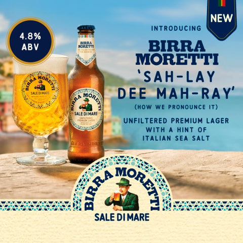 Birra Moretti Sale Di Mare Unfiltered Lager Beer Bottle 12 x 660ml