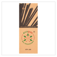 Extra Long Paper Straw 250 Pieces Biodegradable 250mm x 6mm - Black