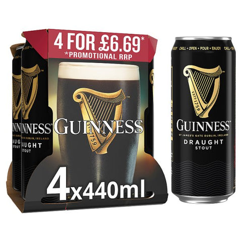 Guinness Draught Stout Beer Cans 24x440ml