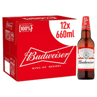 Budweiser Lager Beer Bottle 12 x 660ml