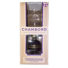 Chambord miniature & champagne flute gift set