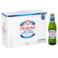 Peroni Nastro Azzurro Beer Bottles 10 x 330ml