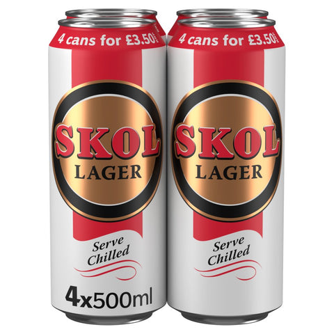 Skol Lager Beer 24 x 500ml Cans