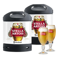 Stella Artois Perfect Serve Keg Pack (2 Kegs + FREE Glasses)