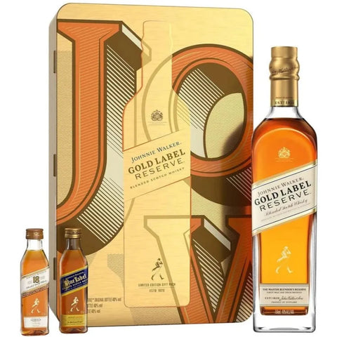 Johnnie Walker Gold Label Reserve Whisky 70cl Gift Set with 2 Miniatures