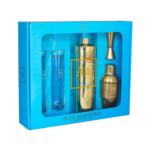 Au Vodka Blue Raspberry Gift Pack, 70cl