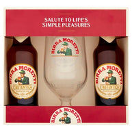 Birra Moretti Beer 2 x 330ml & Pint Glass Gift Set