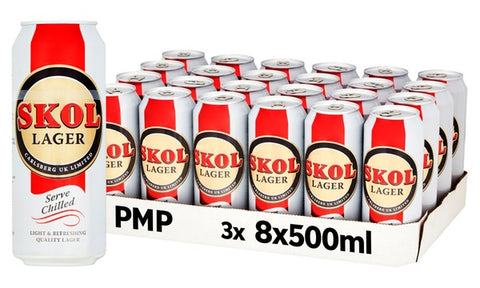 Skol Lager Beer 24 x 500ml Cans