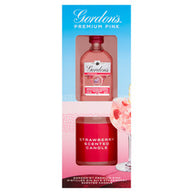 Gordon's Pink Gin 5cl & Strawberry Scented Candle Gift Set